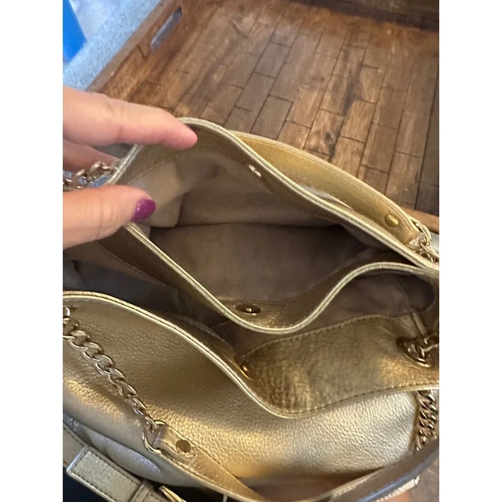 Michael Kors Jet Set Leather Hobo Shoulder Bag Purse MK Charm Chain NWOT‎